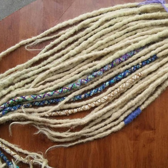 Long THICK Platinum BLONDE crochet dreadlocks main image 6